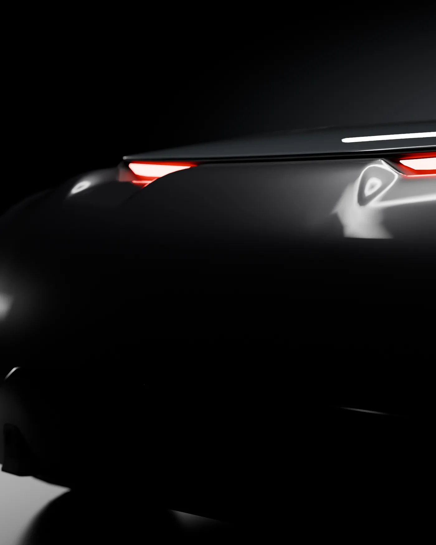 The tail light drawn as a single line of red